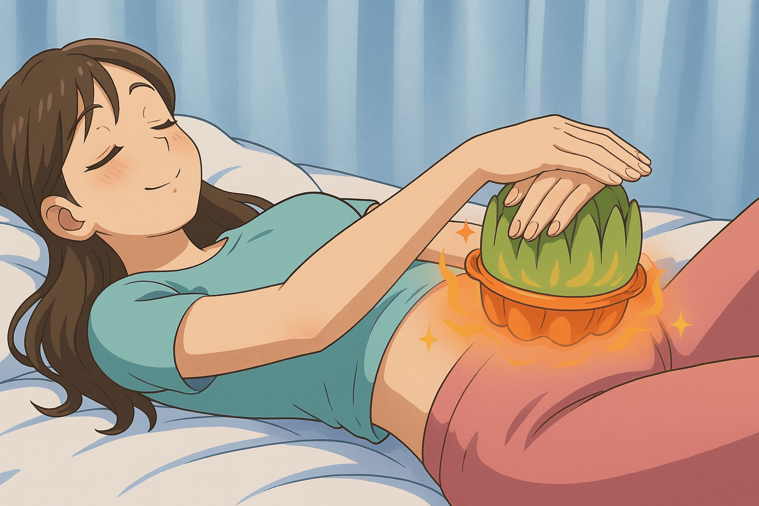 뱃속의 냉기를 몰아내는, 즉 차가운 배를 따뜻하게 하는 법은 다른 것이 없다. 구들장이나 뜨거운 찜질팩으로 지지는 것도 참 좋지만 그것만으론 뱃속 냉기가 다 물러가지 않는다. 반드시 배마사지로 냉기가 들어찬 뱃속의 층을 다 풀어줘야 한다. 그렇게 해야 뱃속의 불이 다시 켜진다.